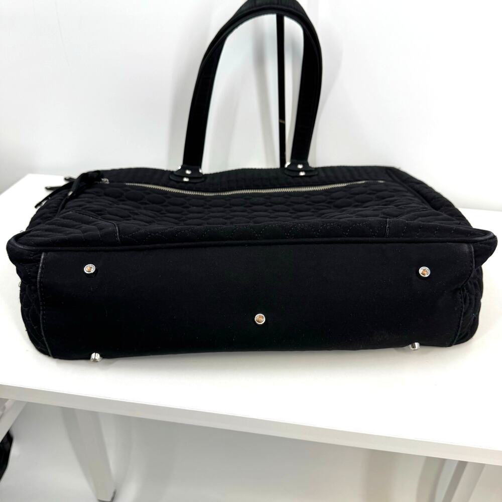 Vera Bradley Large Black Laptop Bag Briefcase Quilted Zip Travel Business Work - Picture 7 of 12